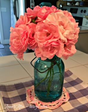 ball jar of roses